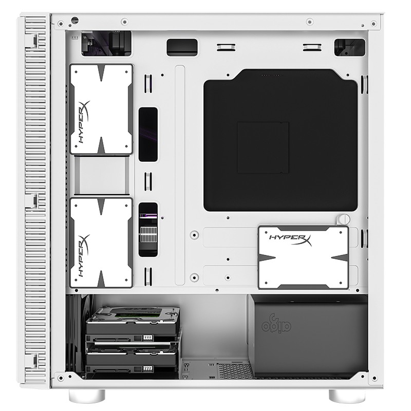 爱国者（aigo）YOGO M100静音版 白色 主动式防尘电脑机箱 M-ATX主板/240冷排/开合式磁吸面板/四面静音棉