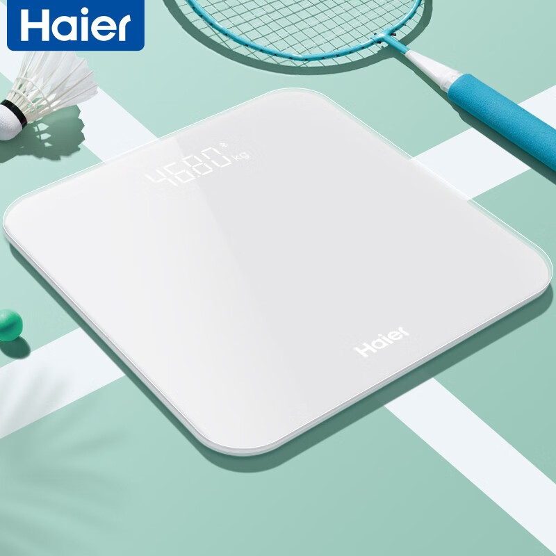 海尔（Haier）体重秤 家用健康秤电子秤高精度 智能分析自动识别用户 APP数据测量 LED屏幕