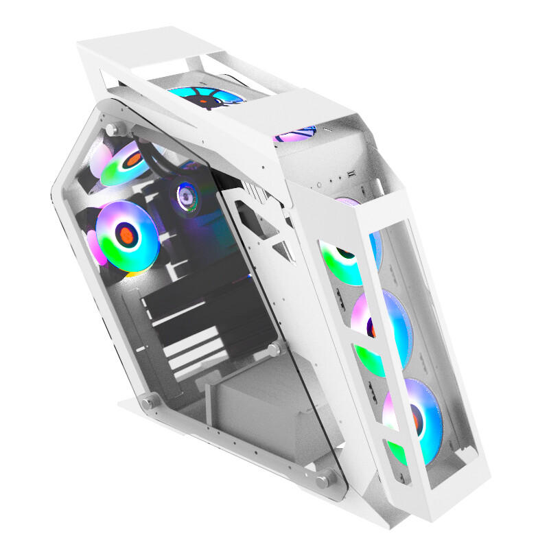玩嘉小咖电脑机箱atx大板水冷机箱全侧透游戏主机箱异型机箱台式机小