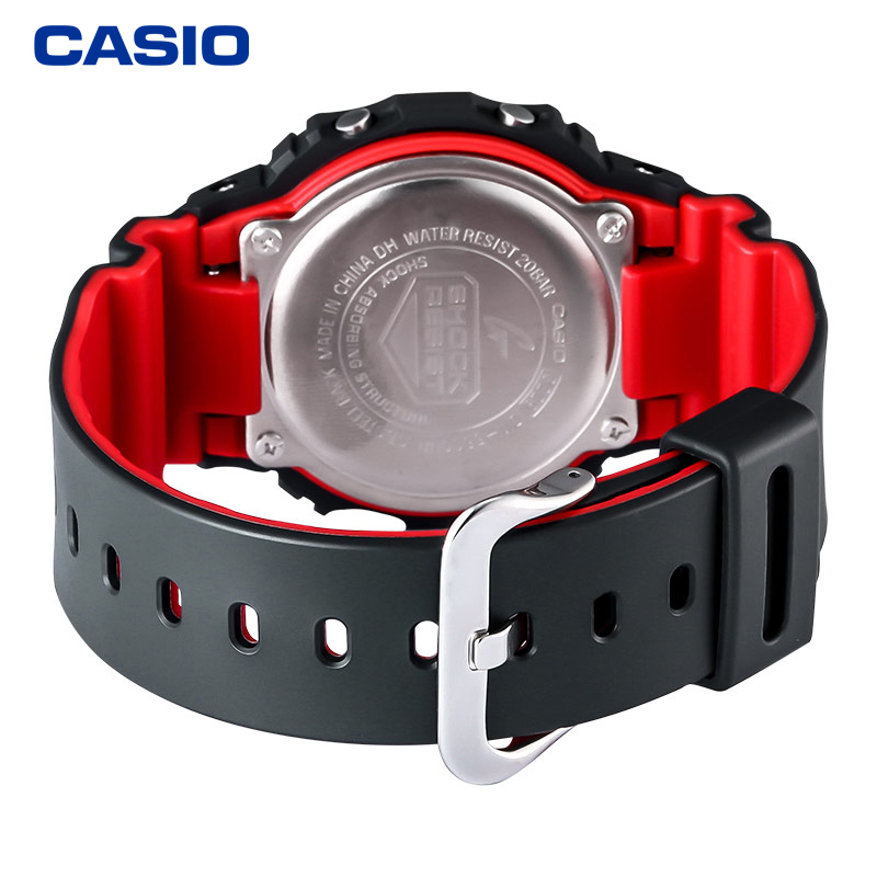 卡西欧(CASIO)手表 G-SHOCK  男士时尚防水小方块运动手表石英表学生手表 DW-5600HR-1