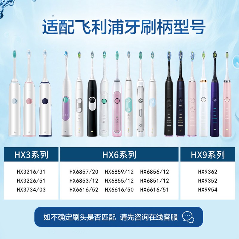 适配飞利浦电动牙刷头 呵护口腔清洁型适合HX6730HX6511HX6761HX3216HX3226 标准清洁刷头 5支