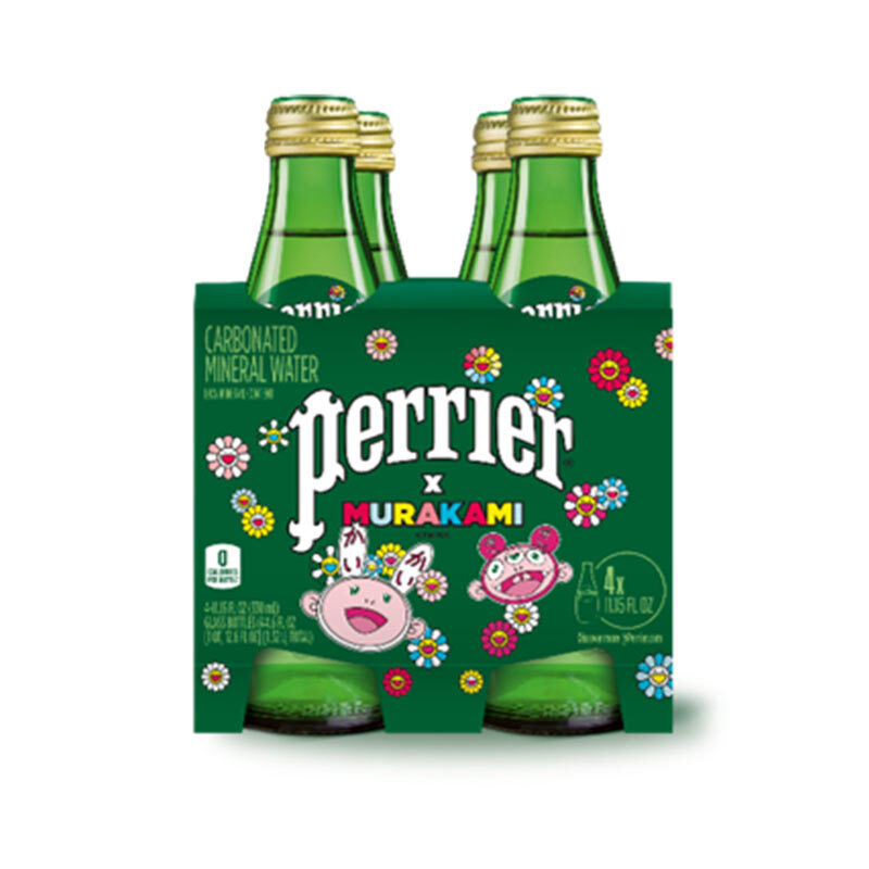 法國原裝進(jìn)口 巴黎水（Perrier）氣泡水 村上隆靈感限量 原味天然礦泉水 330ml*24瓶 整箱（新老包裝隨機(jī)）