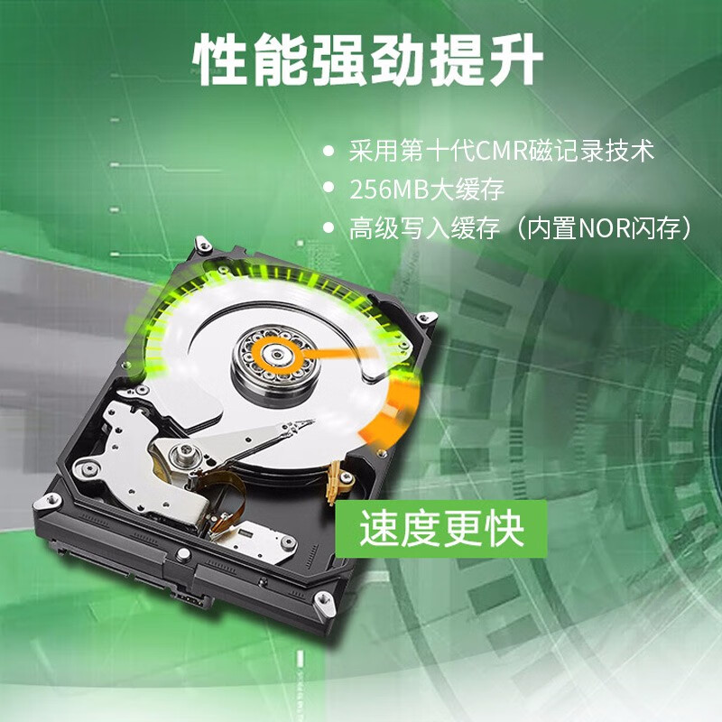 希捷(Seagate) 企业级硬盘 8TB 256MB 7200转 PMR CMR SATA 银河Exos 7E8系列(ST8000NM000A)