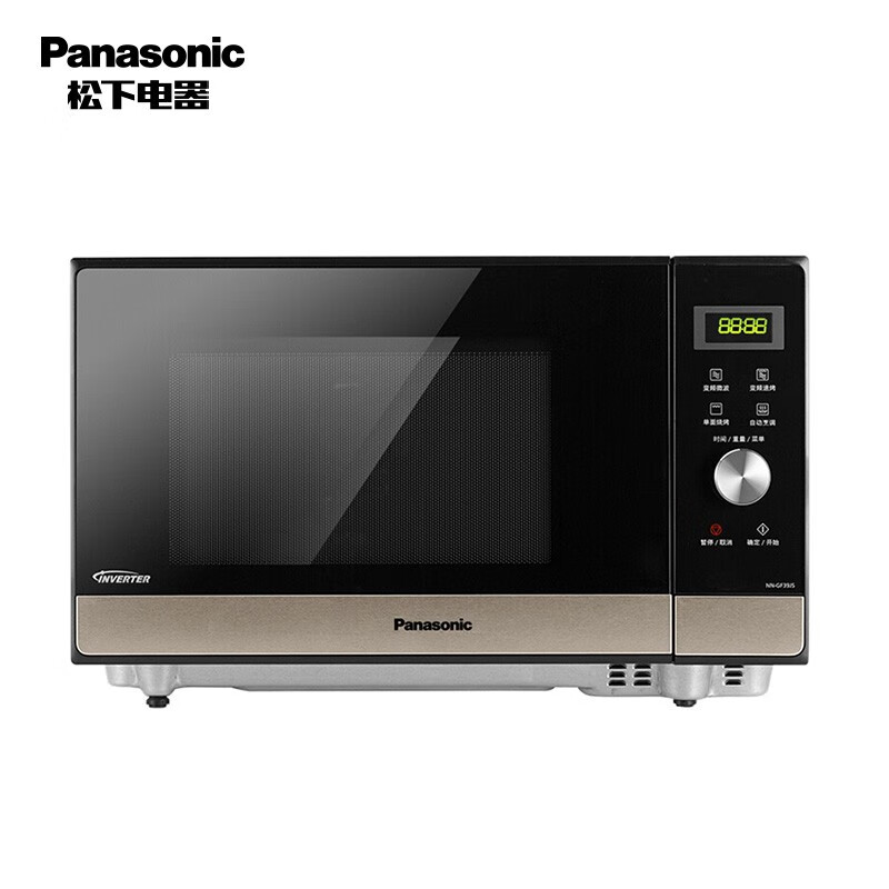 松下（Panasonic）NN-GF39JS 平板式变频家用微波炉 23升 微波炉电烤箱一体机 微烤一体机 全玻璃炉腔