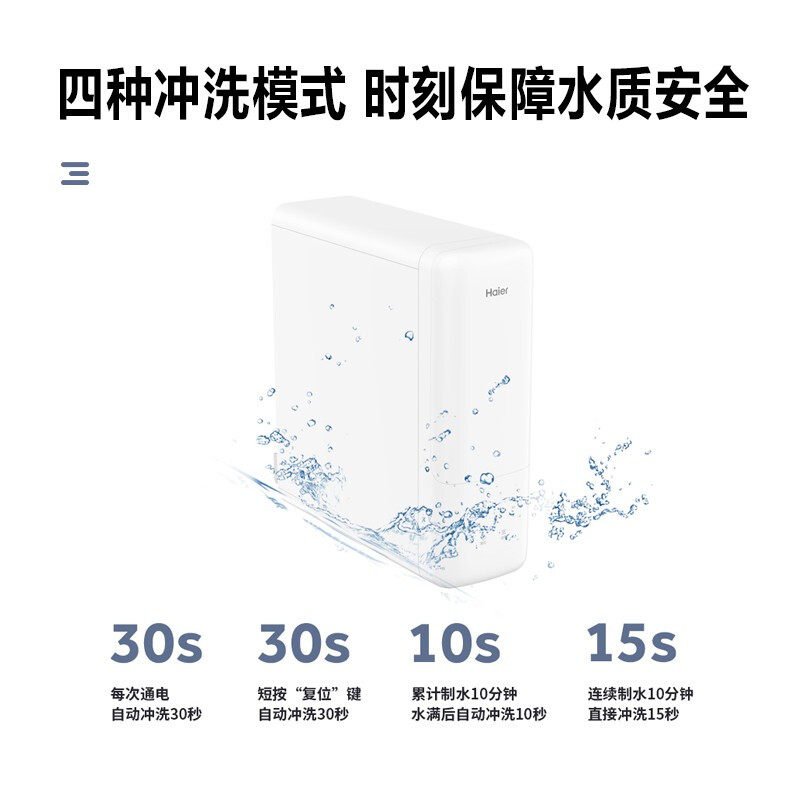 海尔（Haier）净水器 家用直饮RO反渗透 600G无桶大通量纯水机 HRO6H98-2