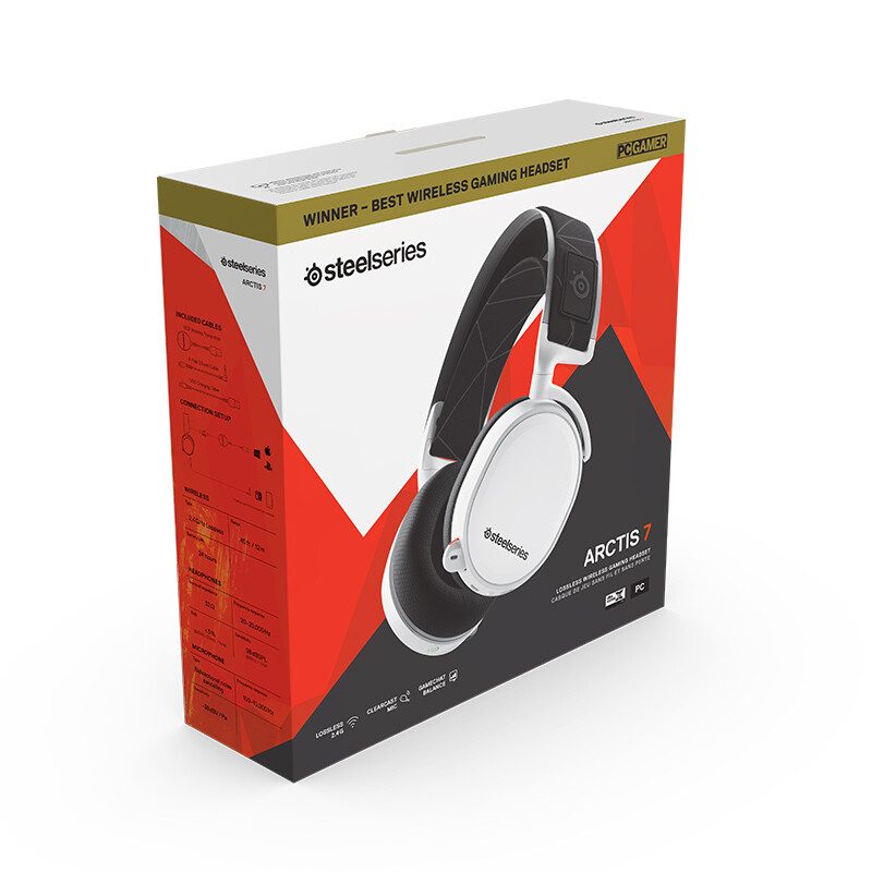 赛睿 (SteelSeries) Arctis 寒冰7 Wireless  无线耳机 2.4G无线传输  游戏耳机头戴式 白色