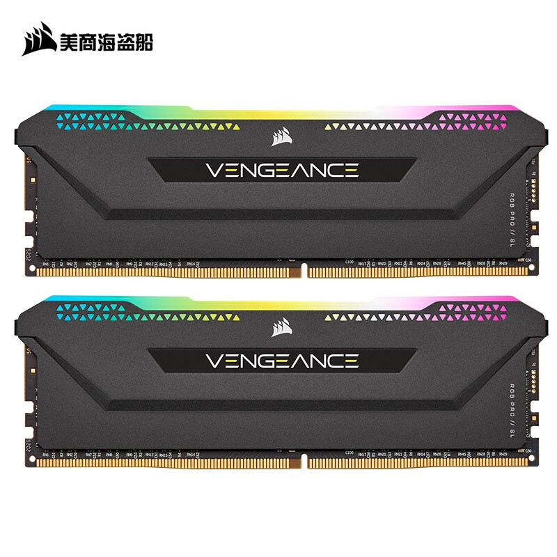 美商海盗船（USCORSAIR）16GB(8G×2)套装 DDR4 3600 台式机内存条 复仇者RGB PRO SL全彩灯条 电竞玩家款