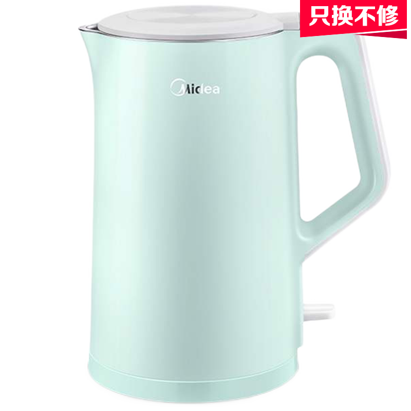 美的（Midea）热水壶 304不锈钢 电水壶 聚水环不溅烫1.7L大容量电热烧水壶 1.7L快速沸腾-SH17C102