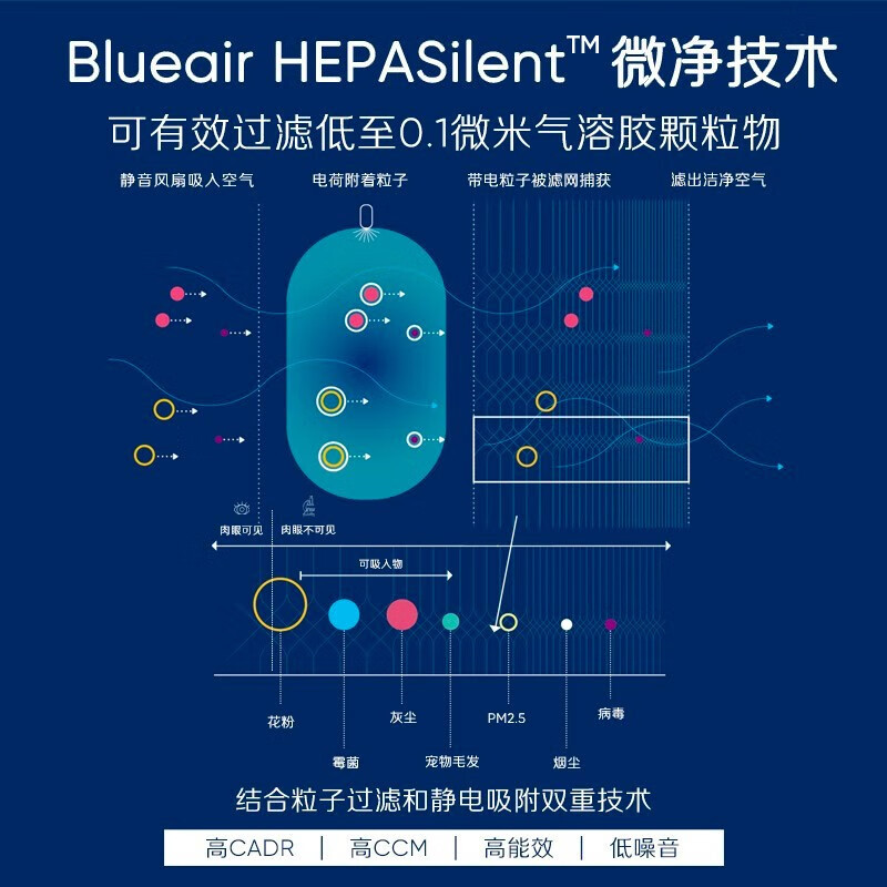 布魯雅爾Blueair空氣凈化器303+ 京品家電 家用辦公 室內(nèi)輕音 去除甲醛 除菌 除霧霾 除VOC 除異味