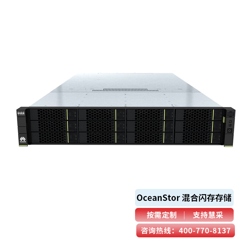 华为（HUAWEI）OceanStor 5110 V5存储/SAN+NAS磁盘阵列(2U/双控/32GB缓存/8*GE+4*10GE/8*8T硬盘)12盘位