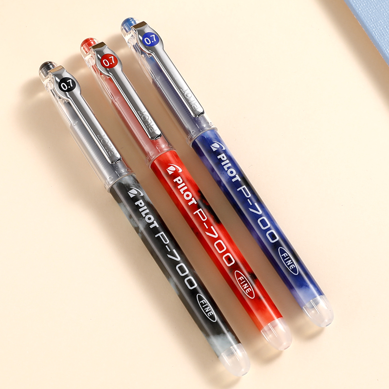 日本百乐（PILOT）BL-P700顺滑针管中性笔 0.7mm考试财务签字笔水笔 红色
