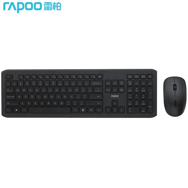 雷柏（Rapoo） X2000 键鼠套装 无线键鼠套装 办公键盘鼠标套装 静音键盘 电脑键盘 笔记本键盘 黑色