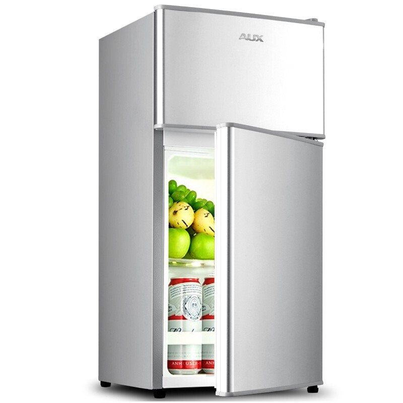 奥克斯（AUX）家用双门迷你小型冰箱 冷藏冷冻保鲜小冰箱 宿舍租房节能电冰箱 BCD-35K118  基础普通款 银色