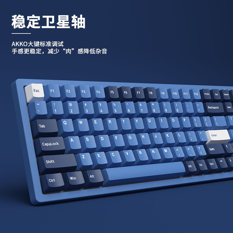 AKKO 3096DS 海洋之星 机械键盘 有线键盘 游戏键盘 电竞 100键 全尺寸 无光 吃鸡键盘 AKKO粉轴