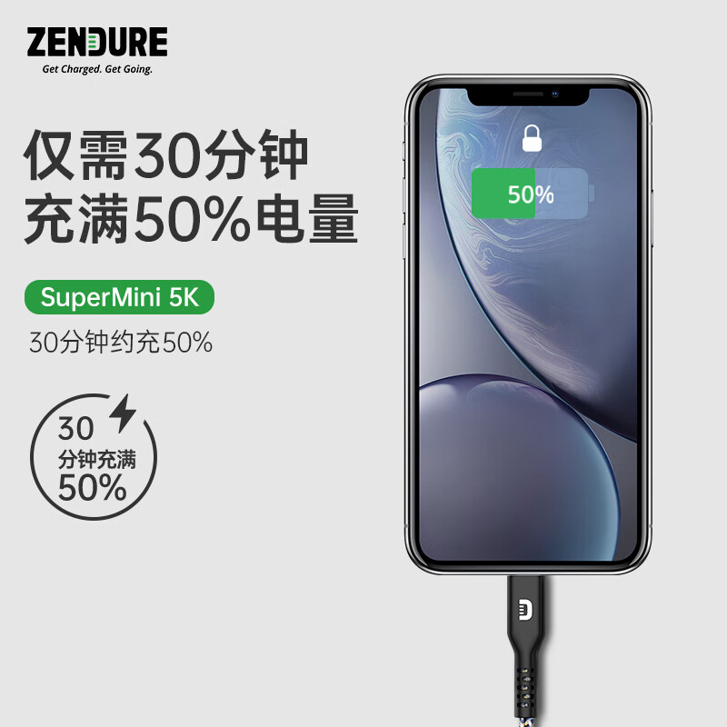 Zendure征拓SuperMini 5K迷你口紅充電寶20w便攜PD快充多口移動(dòng)電源5000毫安時(shí) 【銀色】20WPD 雙口快充