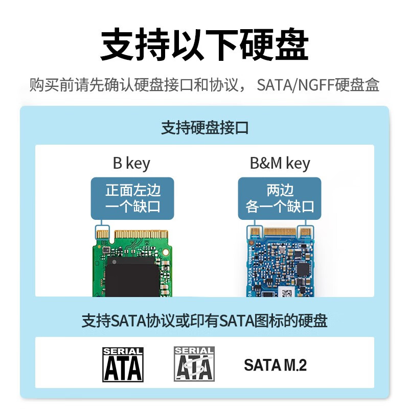 绿联 M.2 SATA/NGFF移动硬盘盒 USB3.0接口固态SSD台式笔记本电脑外置硬盘盒子 10903