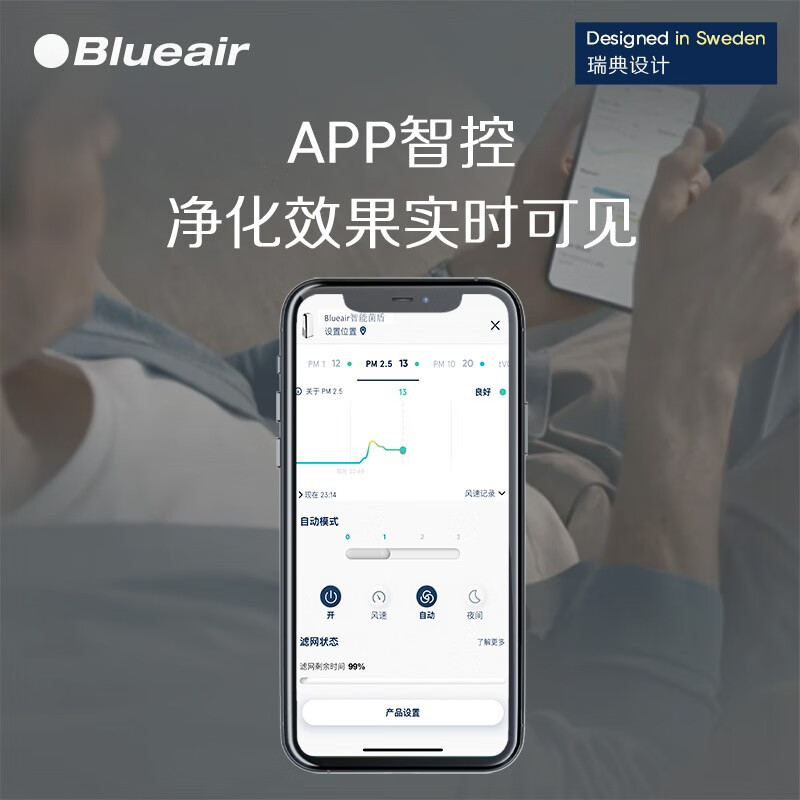 布鲁雅尔(Blueair)空气净化器 智能菌盾7410i 除甲醛除细菌除二手烟雾霾PM2.5 旗舰机型