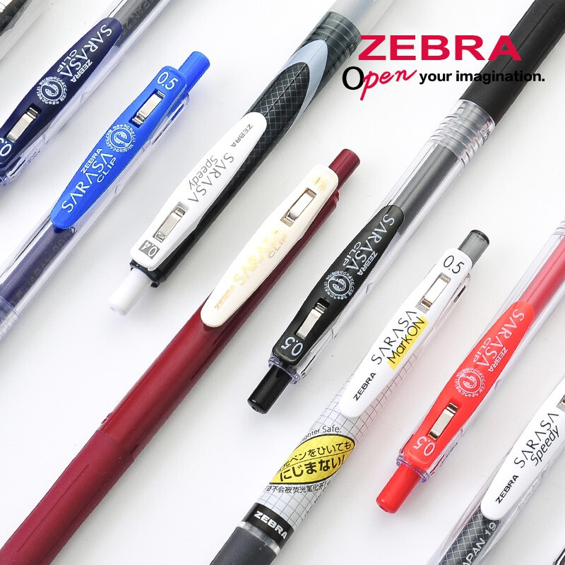 日本ZEBRA斑马牌按动中性笔JJ15黑色水笔学生考试用0.5mm签字笔jj77学霸按动黑笔限定 学霸刷题5支 送笔袋