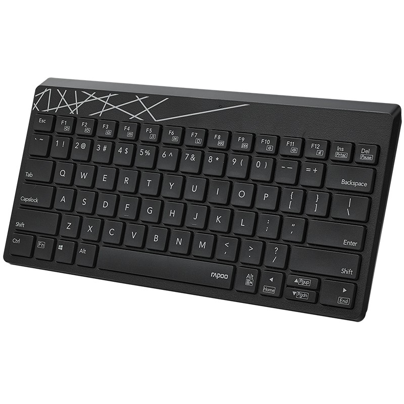 雷柏（Rapoo） K800 无线键盘 办公键盘 紧凑便携键盘 78键 防溅洒设计 笔记本键盘 电脑键盘 黑色