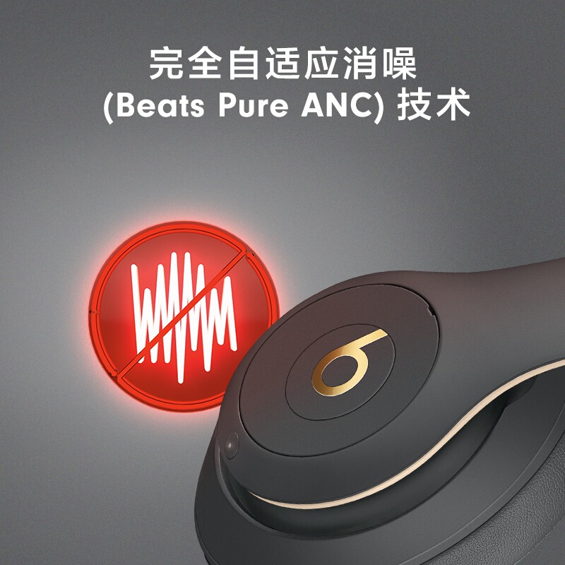 beats Studio3 Wireless 录音师无线3 头戴式 蓝牙无线降噪耳机 游戏耳机 魅影灰