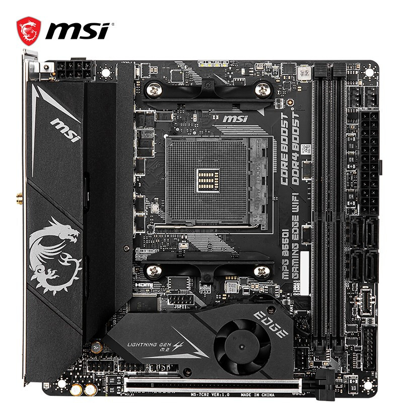 微星(MSI)MPG B550I GAMING EDGE WIFI刀锋电脑主板 支持WiFi6 CPU5900X/5600X/5800X (AMDB550/Socke AM4)