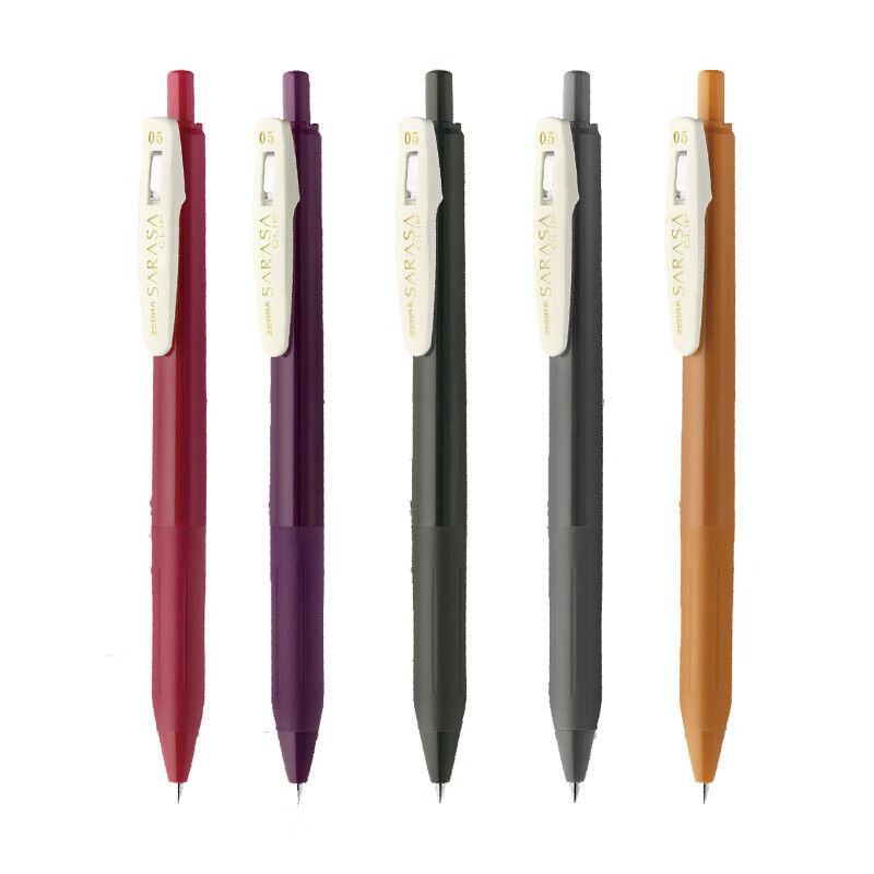 日本斑马牌（ZEBRA）JJ15-5C 新复古色中性笔 0.5mm按制签字笔顺利笔 子弹头学生手账笔标记笔 混色5支装