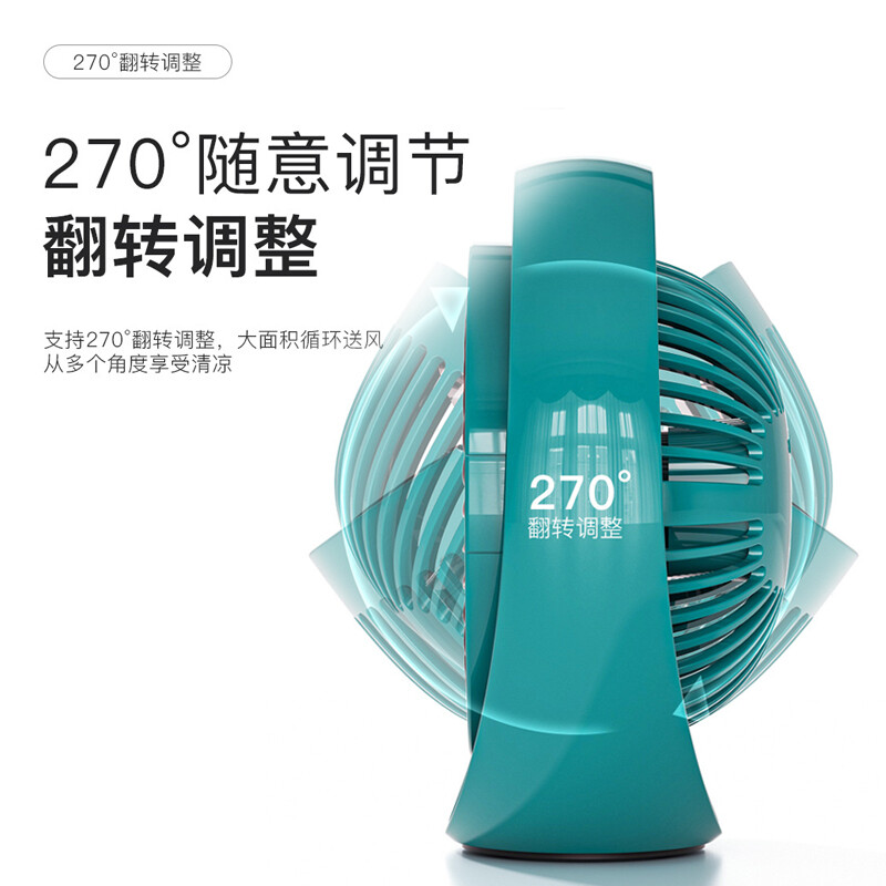 潮智能【2021新款丨內置電池】迷你小風扇usb電風扇臺式桌面辦公室學生宿舍床頭靜音大風力手持小電扇 【夜空藍】可充電丨三檔勁風丨廣角送風丨270°調節(jié)