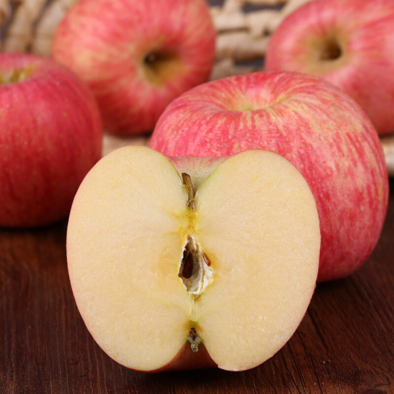 陕西红富士苹果整箱10斤 净重8.5斤 果径75-80mm 脆甜新生鲜水果产地直发包邮