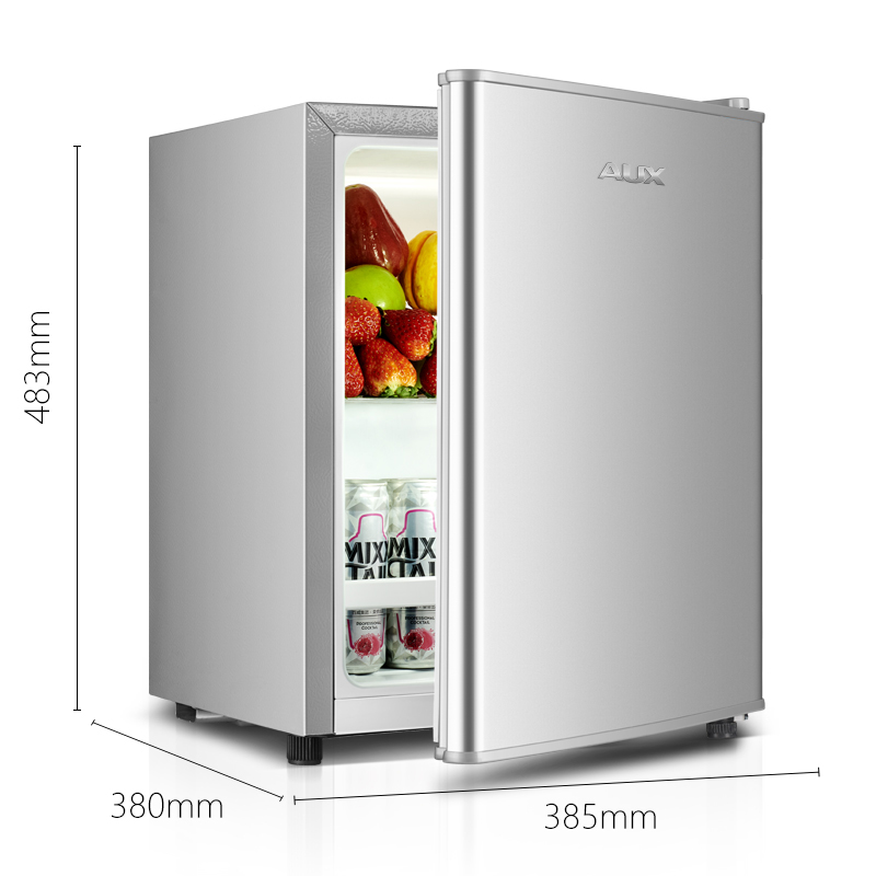 奥克斯（AUX）家用单门迷你小型冰箱 冷藏保鲜小冰箱 宿舍租房电冰箱 BC-21K50 21升 银色
