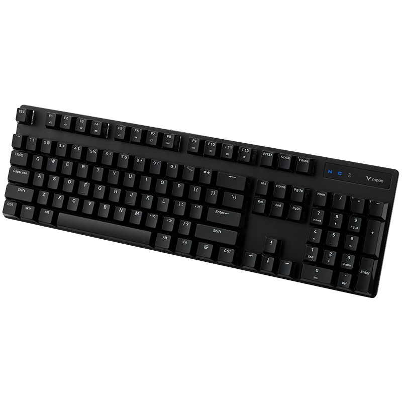 雷柏（Rapoo） V500PRO无线版 机械键盘 无线键盘 办公键盘 104键 笔记本键盘 电脑键盘 黑色 红轴