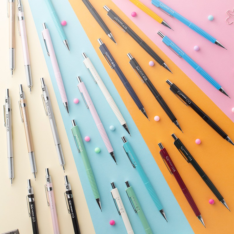 日本樱花(SAKURA)防断自动铅笔活动铅笔绘图铅笔 避震笔芯防断 0.3mm粉红色笔杆
