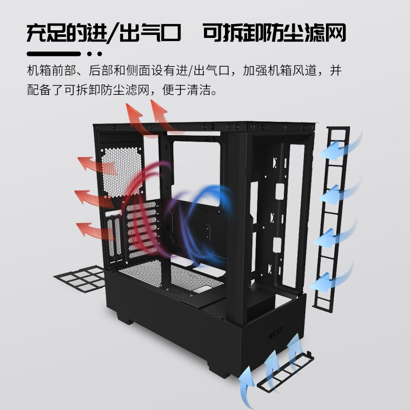 恩杰 NZXT H510 Elite 白色 DIY中塔ATX機(jī)箱（前透面板/雙RGB風(fēng)扇/控制器升級/顯卡垂直安裝）