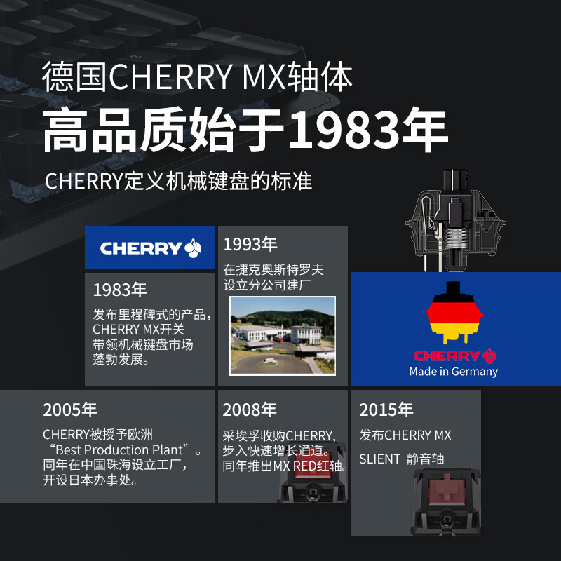 ikbc R300机械键盘游戏樱桃cherry轴电脑外设笔记本数字电竞办公有线外接背光 R300白光有线108键 红轴