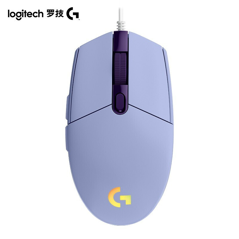 罗技（G）G102 有线游戏电竞鼠标 8000DPI RGB鼠标 绝地求生 吃鸡鼠标 G102紫（第二代）