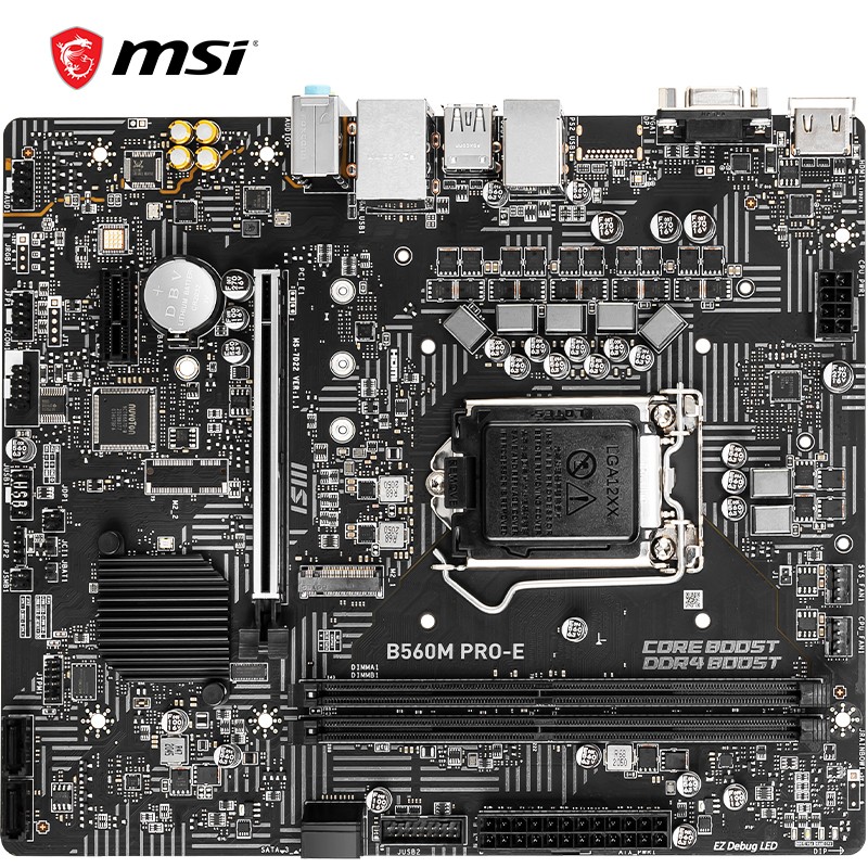 微星(MSI)B560M PRO-E电脑主板 支持CPU 10400F/11400F/11600KF/11700(INTEL B560/LGA 1200)