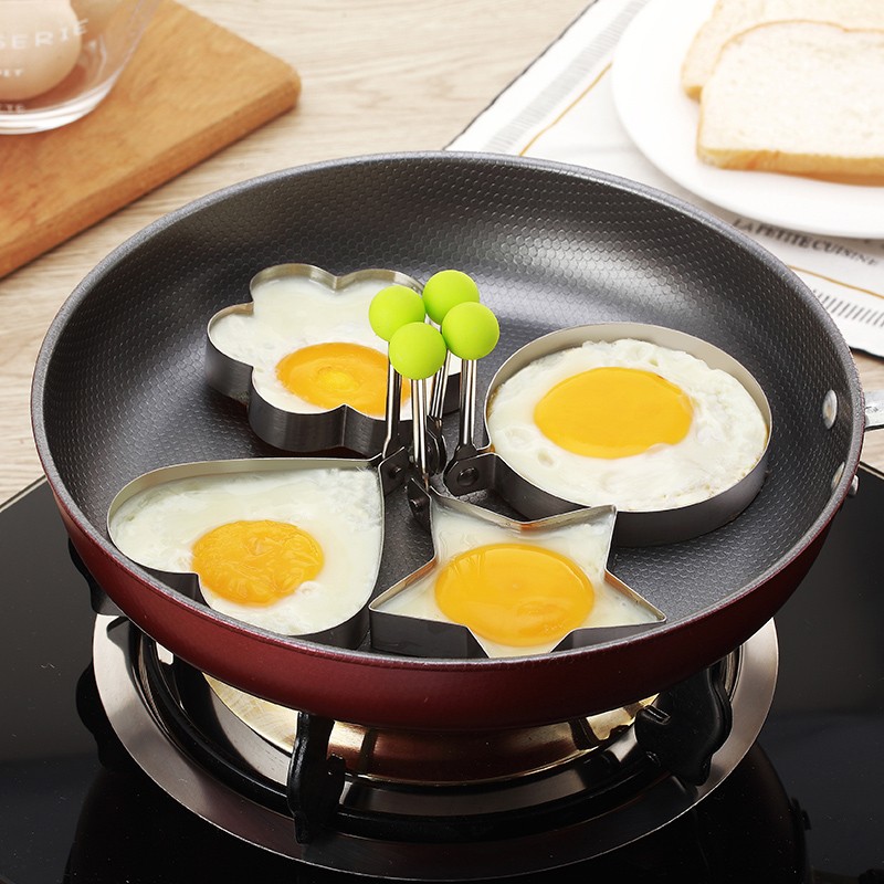 欧橡（OAK）不锈钢煎蛋器 创意煎蛋模具煎鸡蛋神器煎鸡蛋圈模型磨具烘焙工具煎蛋四件套 C017
