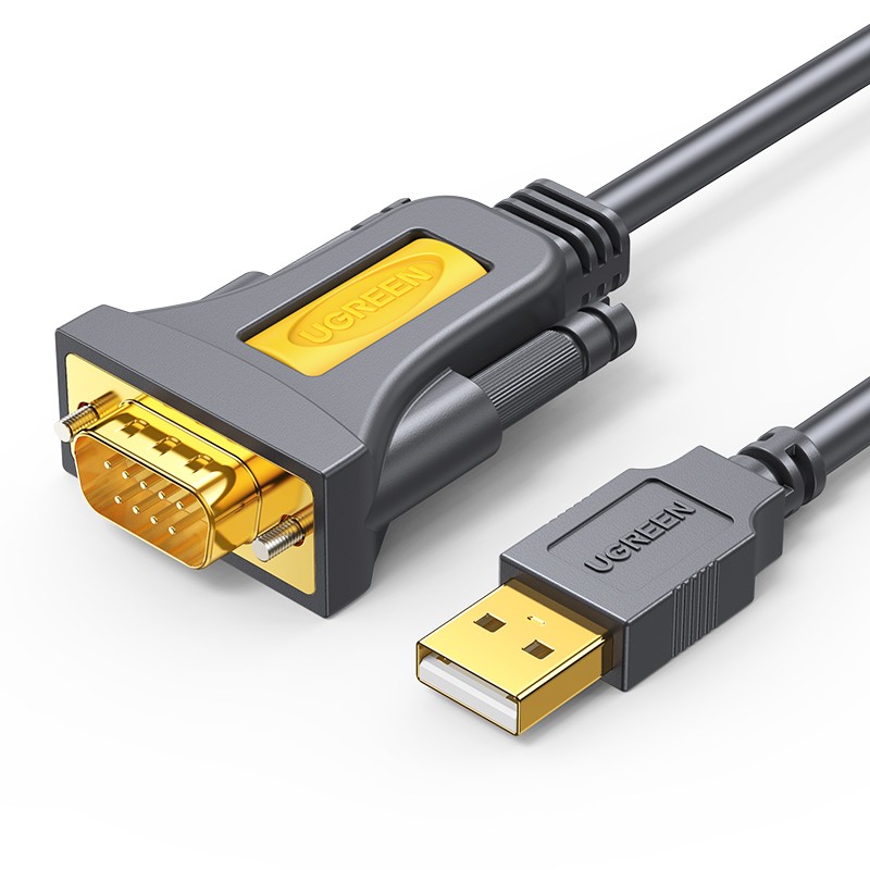 绿联（UGREEN）USB转RS232串口线 USB转DB9针公头转接线 支持考勤机收银机标签打印机线com口调试线 1米20210