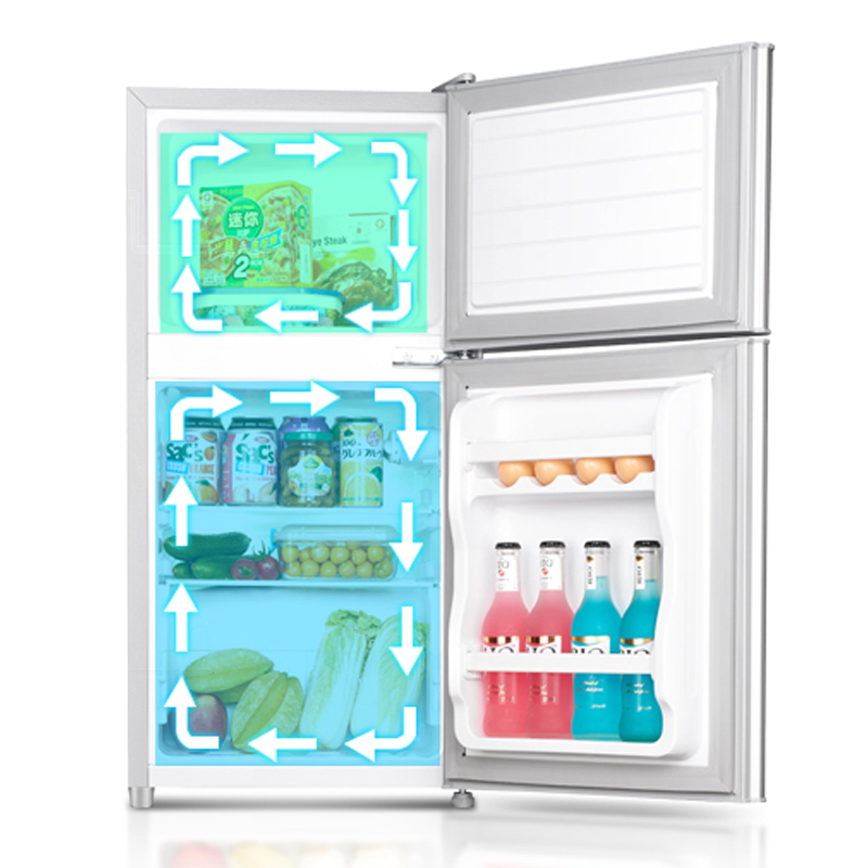 奥克斯（AUX）家用双门迷你小型冰箱 冷藏冷冻保鲜小冰箱 宿舍租房节能电冰箱 BCD-50AD 50升 银色