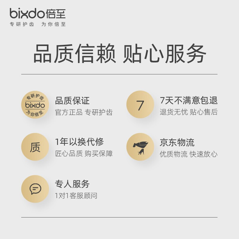 倍至（bixdo）冲牙器 洗牙器 洁牙器 非电动牙刷 便携伸缩手持式 全身水洗 胶囊水牙线暖瓷白