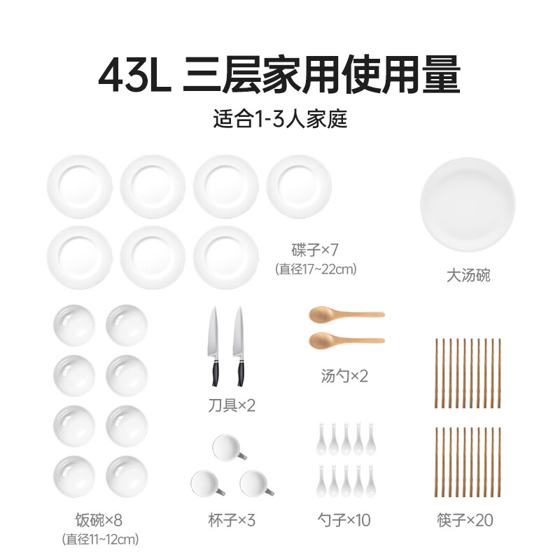 科荣（kerong）消毒柜保洁柜 家用桌面台式消毒柜 碗筷消毒碗柜 迷你奶瓶消毒柜免沥水DSXT43 双筒筷子架-星空银-基础款