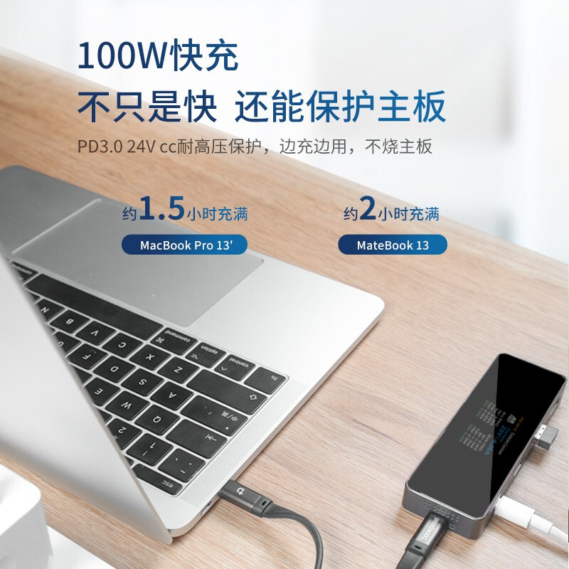 DOCKCASE 可視化TYPE-C擴展塢適用蘋果M1筆記本電腦拓展塢USB-C轉(zhuǎn)HDMI高清4K60HZ投屏轉(zhuǎn)換器