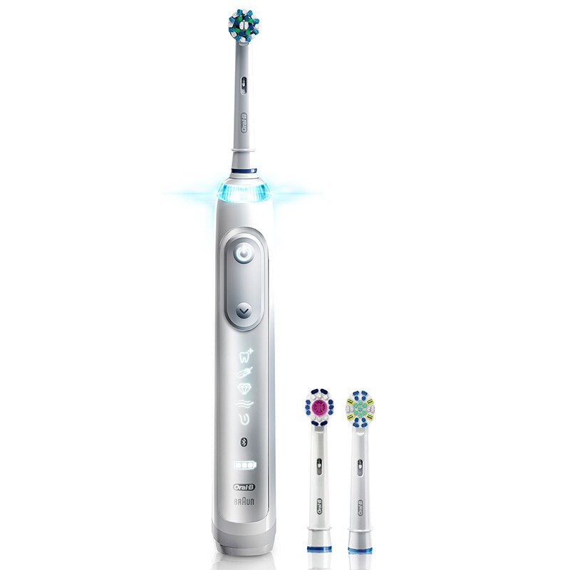 欧乐B（Oral-B）博朗进口欧乐b电动牙刷成人3D充电牙刷蓝牙智能P9000标准版 白色