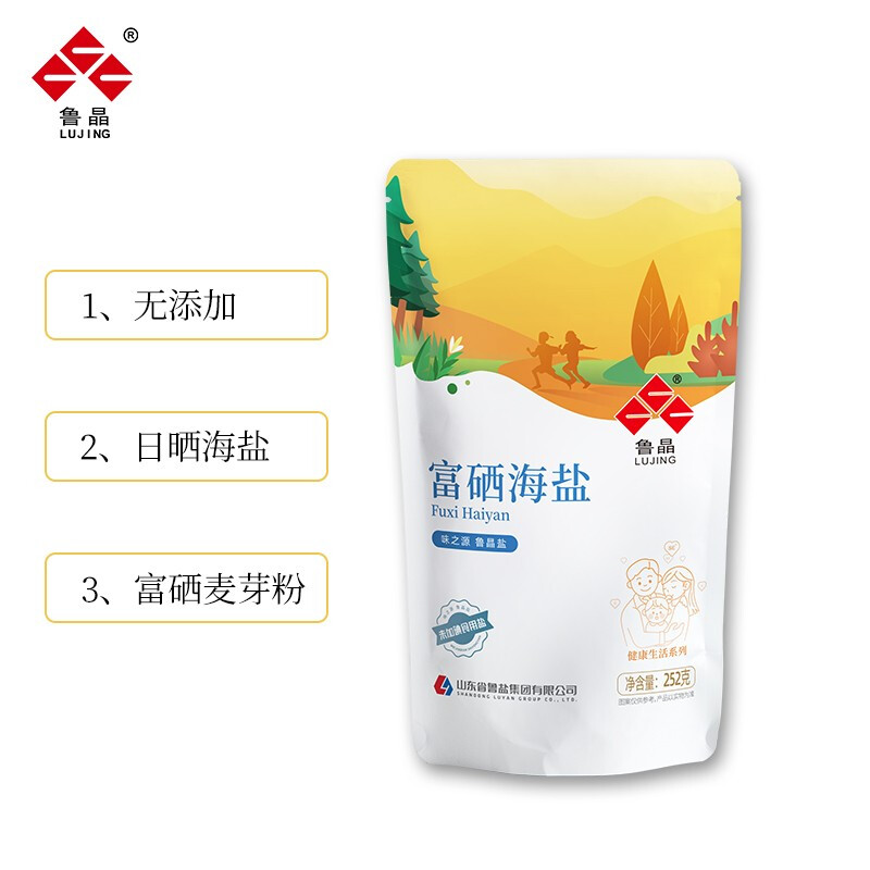 魯晶 健康生活系列 富硒海鹽（未加碘）252g 無碘食鹽 魯鹽出品