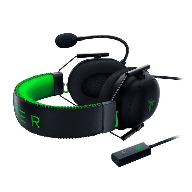 雷蛇 Razer 旋风黑鲨V2 SE特别版 头戴式 电竞游戏 麦克风 7.1环绕 听声辨位 游戏耳机