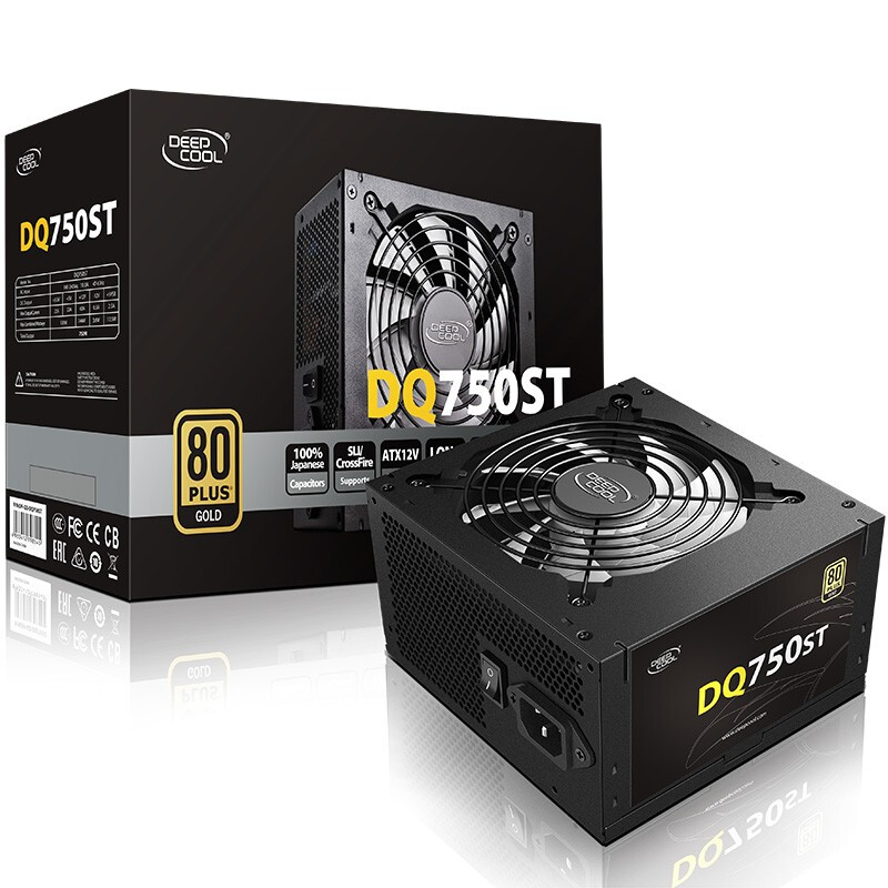 九州风神（DEEPCOOL）额定750W DQ750ST电源 台式机电脑 金牌电源（80PLUS金牌/全日系电容/十年质保）