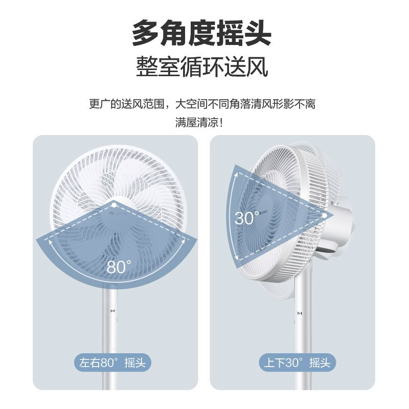 格力（GREE）新品電風(fēng)扇家用客廳臥室立式落地扇學(xué)生宿舍輕音七葉風(fēng)扇 FS-3015h7/Bh7 FS-3015H7機械款