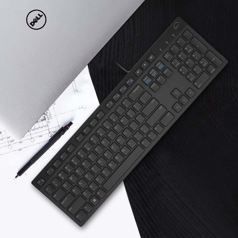 戴尔（DELL）KB216 有线键盘 电脑办公键盘 即插即用 全尺寸键盘 标准104键多媒体键盘（黑色）
