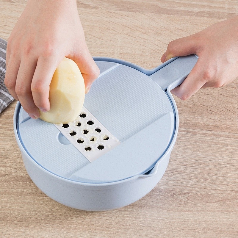 欧润哲 切菜器 多功能刨丝器切丝器 家用厨房用水果切片机神器 北欧蓝