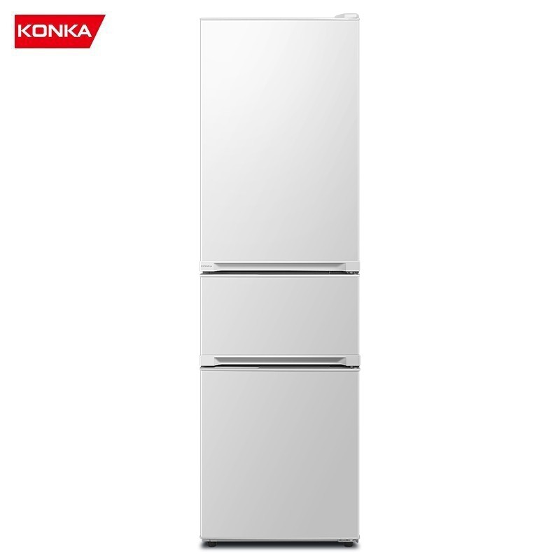康佳（KONKA）210升 三门小冰箱家用租房小型电冰箱三温中门软冷冻节能保鲜低音（白色）小白系列BCD-210GB3S