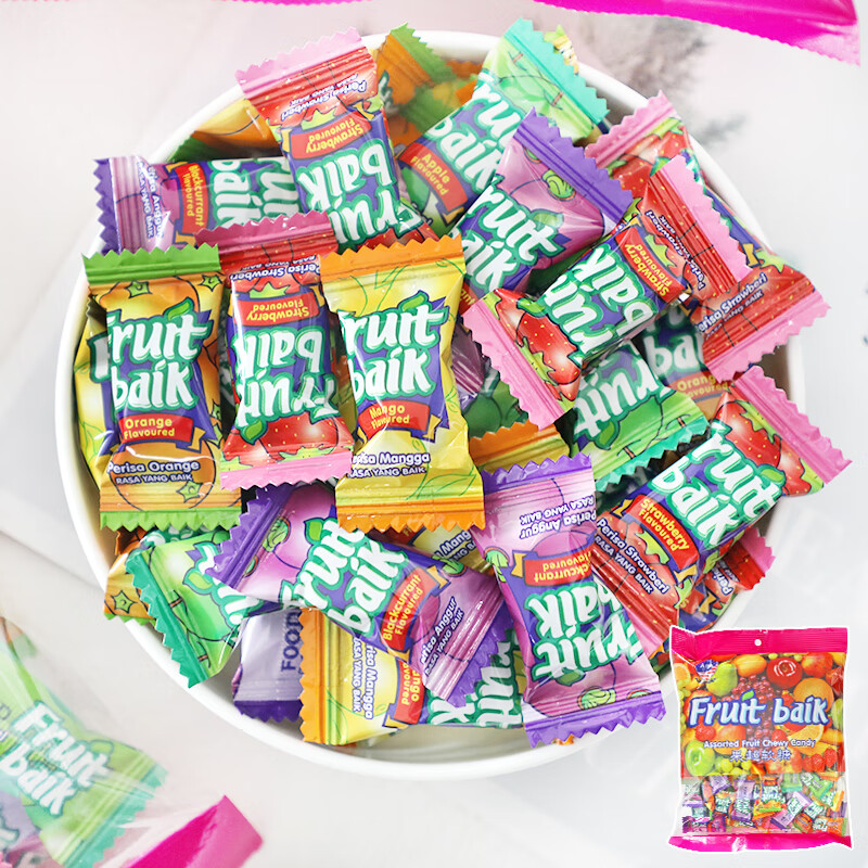 马来西亚水果软糖网红零食年货糖果散装进口喜糖混合水果味500g 500g